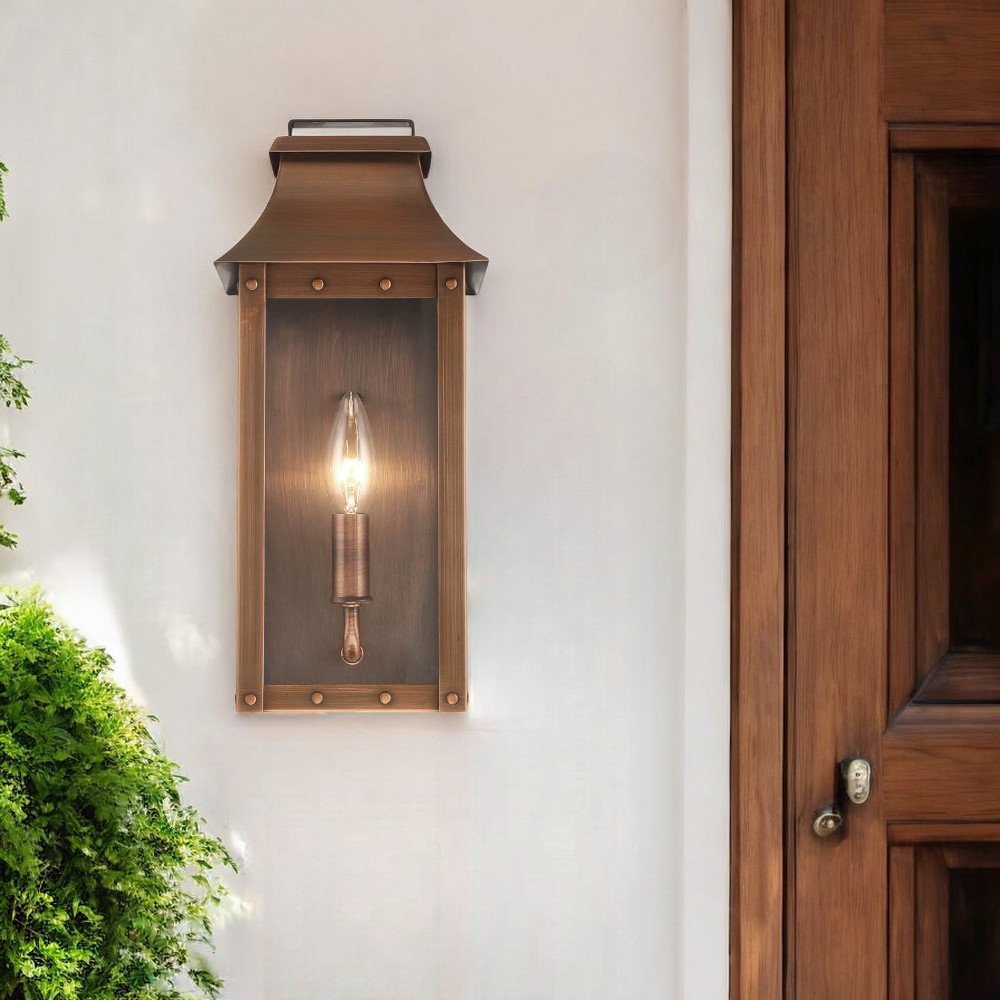 Manchester 1-Light Copper Patina Pocket Wall Light HomeRoots