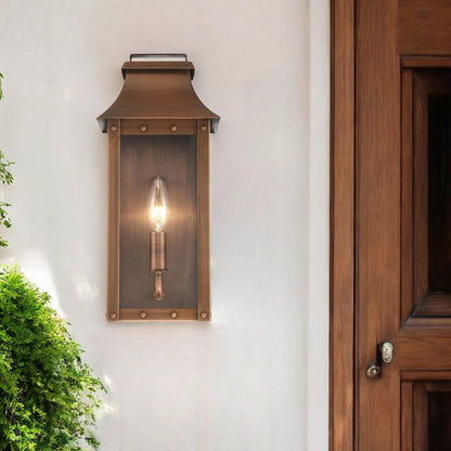 Manchester 1-Light Copper Patina Pocket Wall Light HomeRoots