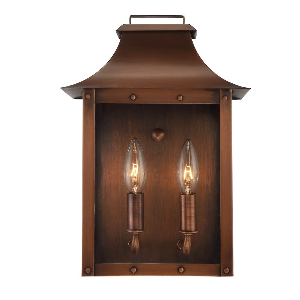 Manchester 2-Light Copper Patina Pocket Wall Light HomeRoots