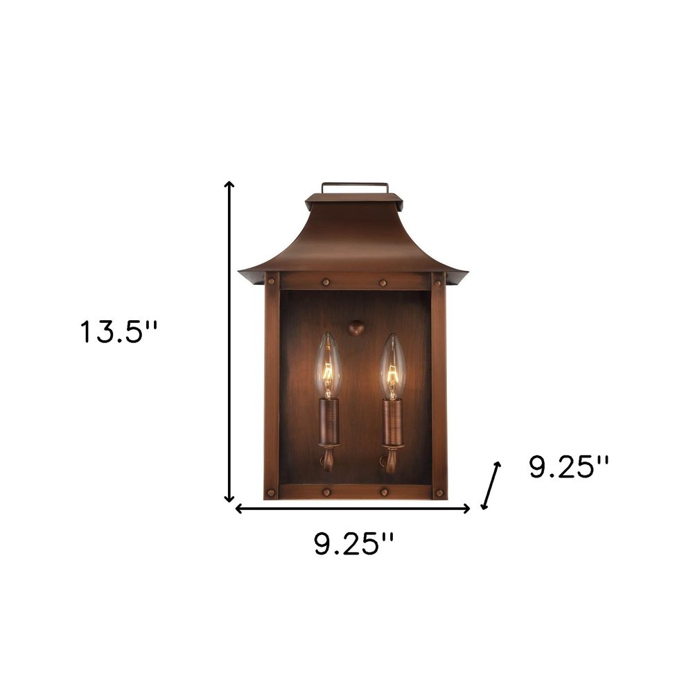 Manchester 2-Light Copper Patina Pocket Wall Light HomeRoots