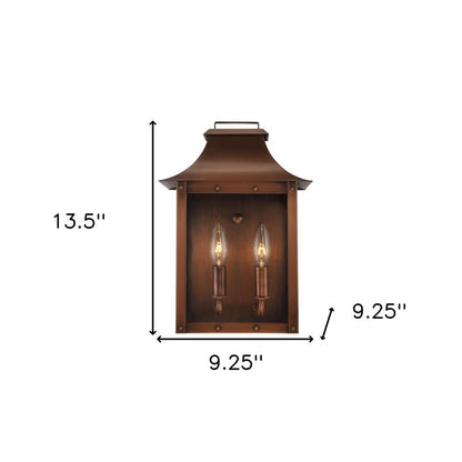 Copper And Clear Two Light Transparent Dimmable Outdoor Hanging Lights With Copper And Clear Shades HomeRoots