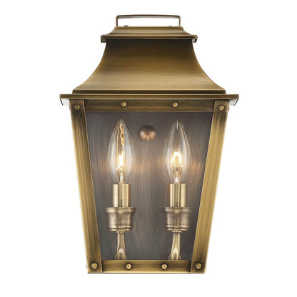 Coventry 2-Light Aged Brass Pocket Wall Light HomeRoots