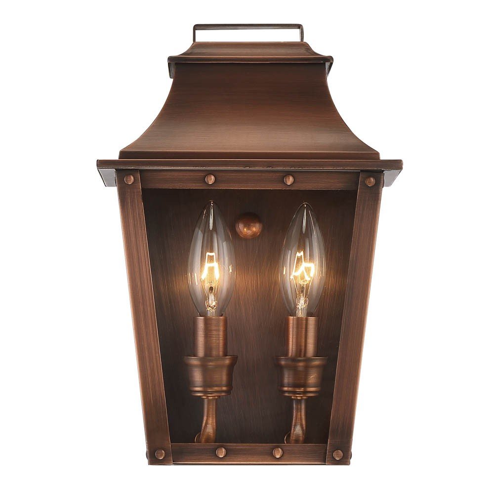 Coventry 2-Light Copper Patina Pocket Wall Light HomeRoots
