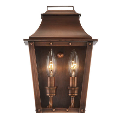 Coventry 2-Light Copper Patina Pocket Wall Light HomeRoots
