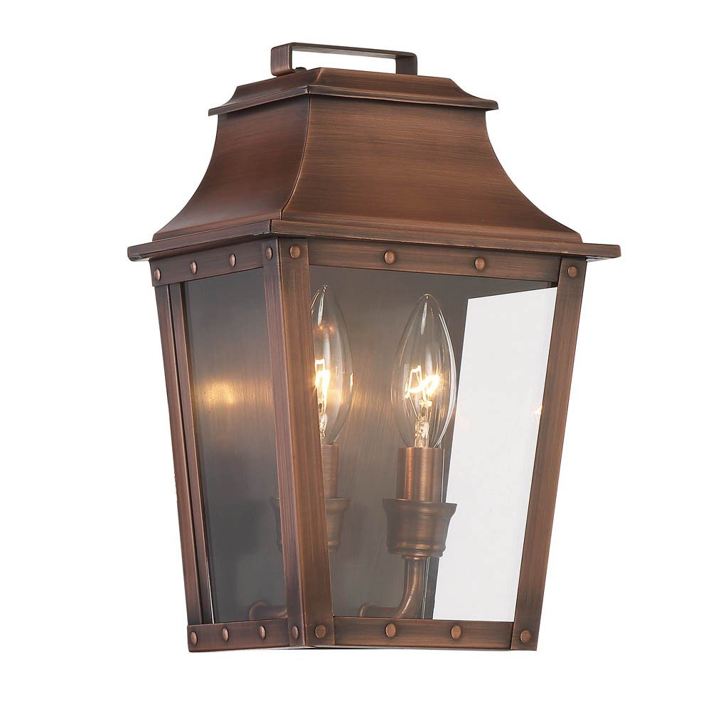 Coventry 2-Light Copper Patina Pocket Wall Light HomeRoots