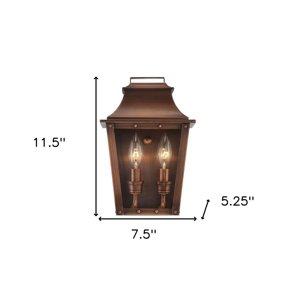 Coventry 2-Light Copper Patina Pocket Wall Light HomeRoots