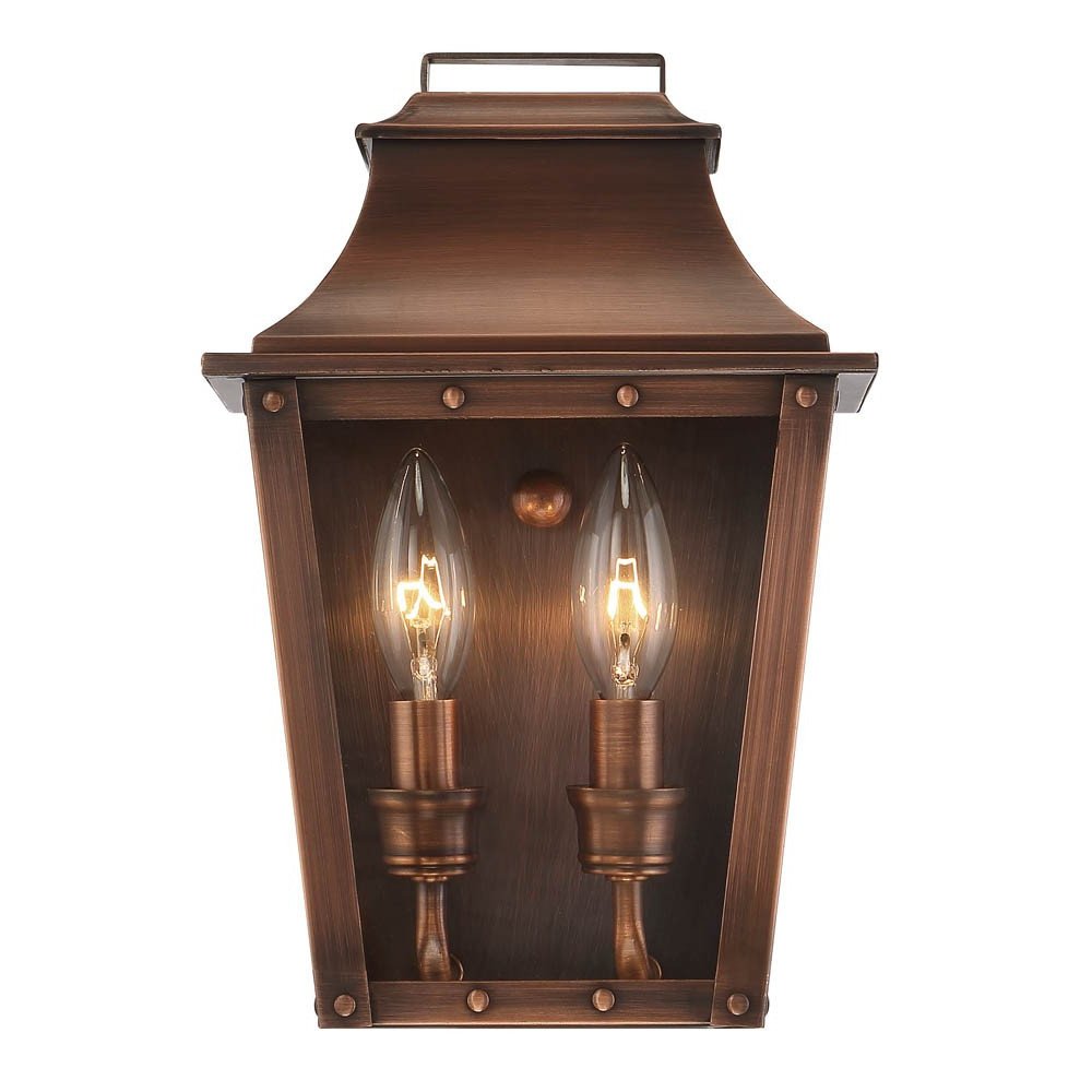 Coventry 2-Light Copper Patina Pocket Wall Light HomeRoots