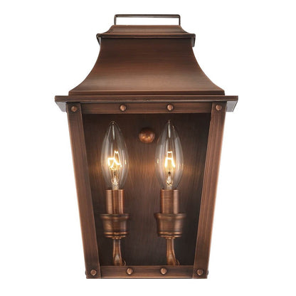 Coventry 2-Light Copper Patina Pocket Wall Light HomeRoots
