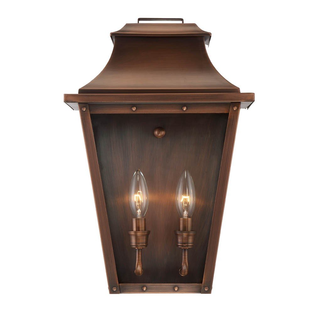 Coventry 2-Light Copper Patina Pocket Wall Light HomeRoots