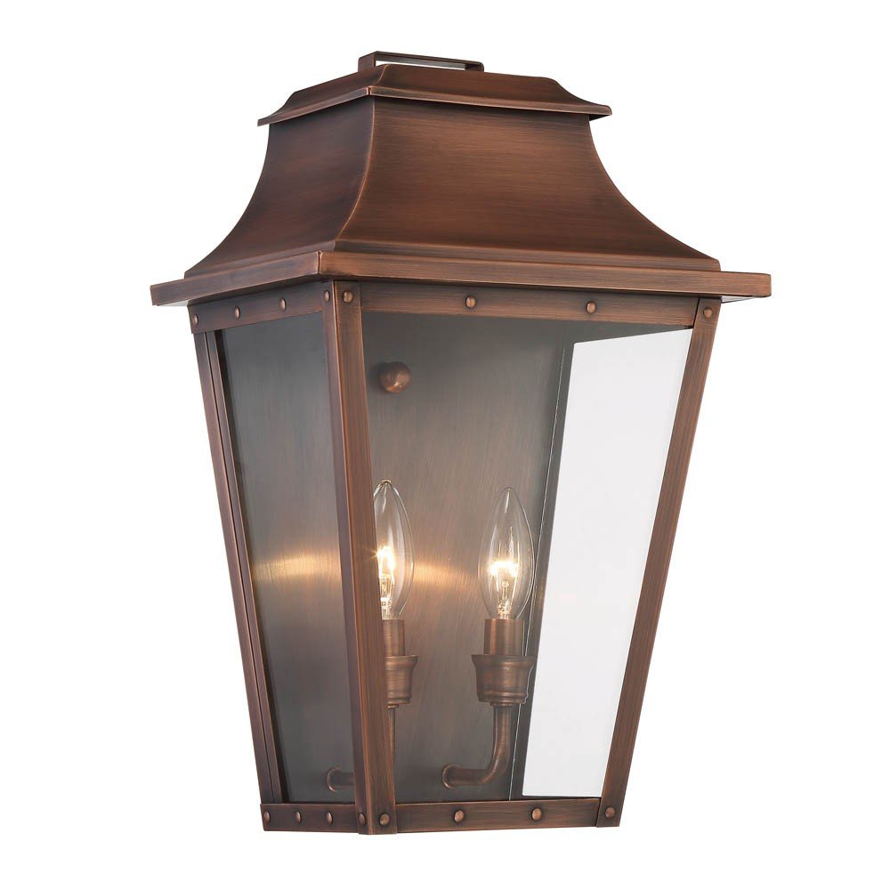 Coventry 2-Light Copper Patina Pocket Wall Light HomeRoots