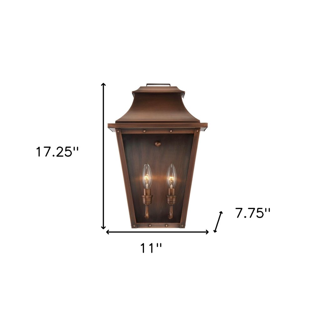Coventry 2-Light Copper Patina Pocket Wall Light HomeRoots