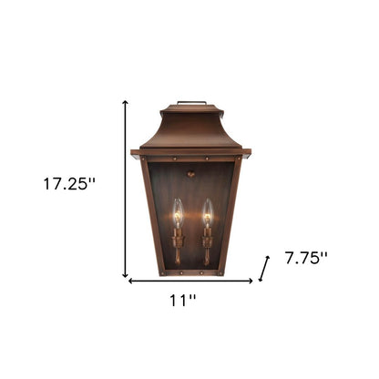 Coventry 2-Light Copper Patina Pocket Wall Light HomeRoots