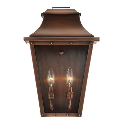 Coventry 2-Light Copper Patina Pocket Wall Light HomeRoots