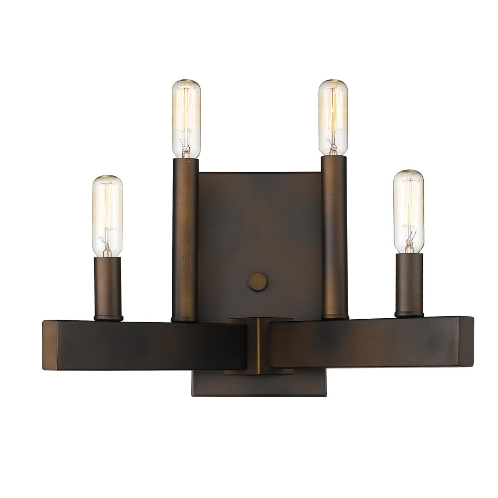 Four Light Bronze Metal Vintage Wall Sconce HomeRoots