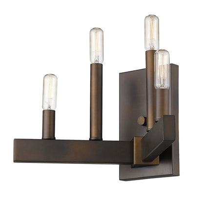 Four Light Bronze Metal Vintage Wall Sconce HomeRoots