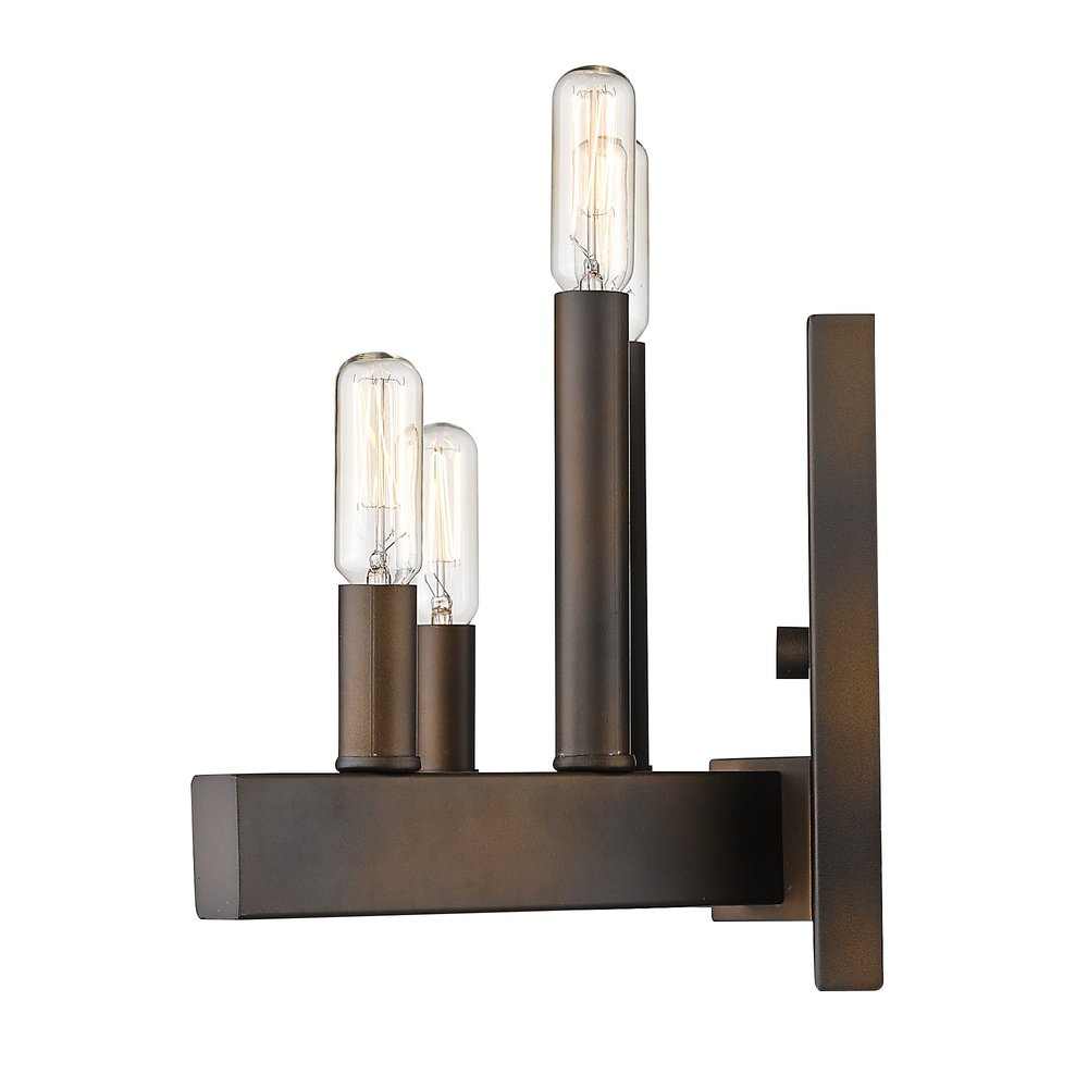 Four Light Bronze Metal Vintage Wall Sconce HomeRoots