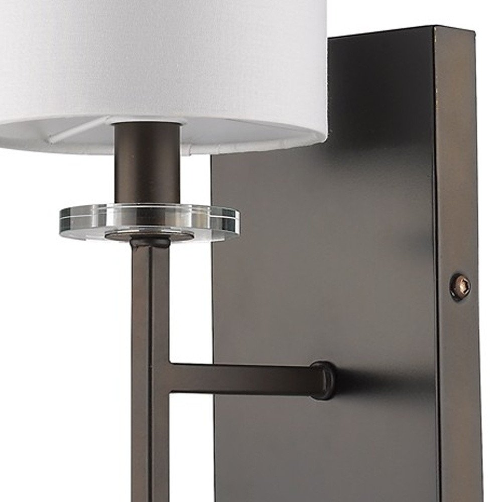 Minimalist Bronze Wall Sconce with Fabric Shade HomeRoots
