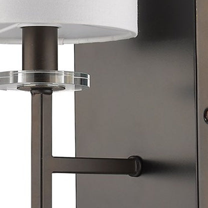 Minimalist Bronze Wall Sconce with Fabric Shade HomeRoots