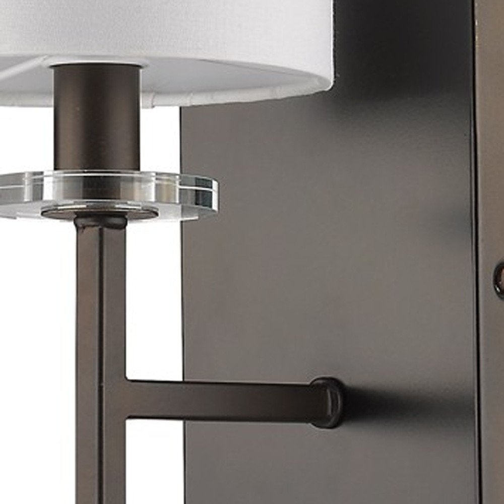 Minimalist Bronze Wall Sconce with Fabric Shade HomeRoots