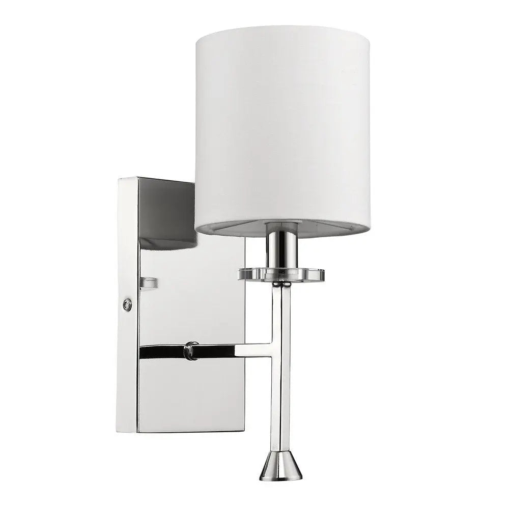 Minimalist Silver Wall Sconce with Fabric Shade HomeRoots