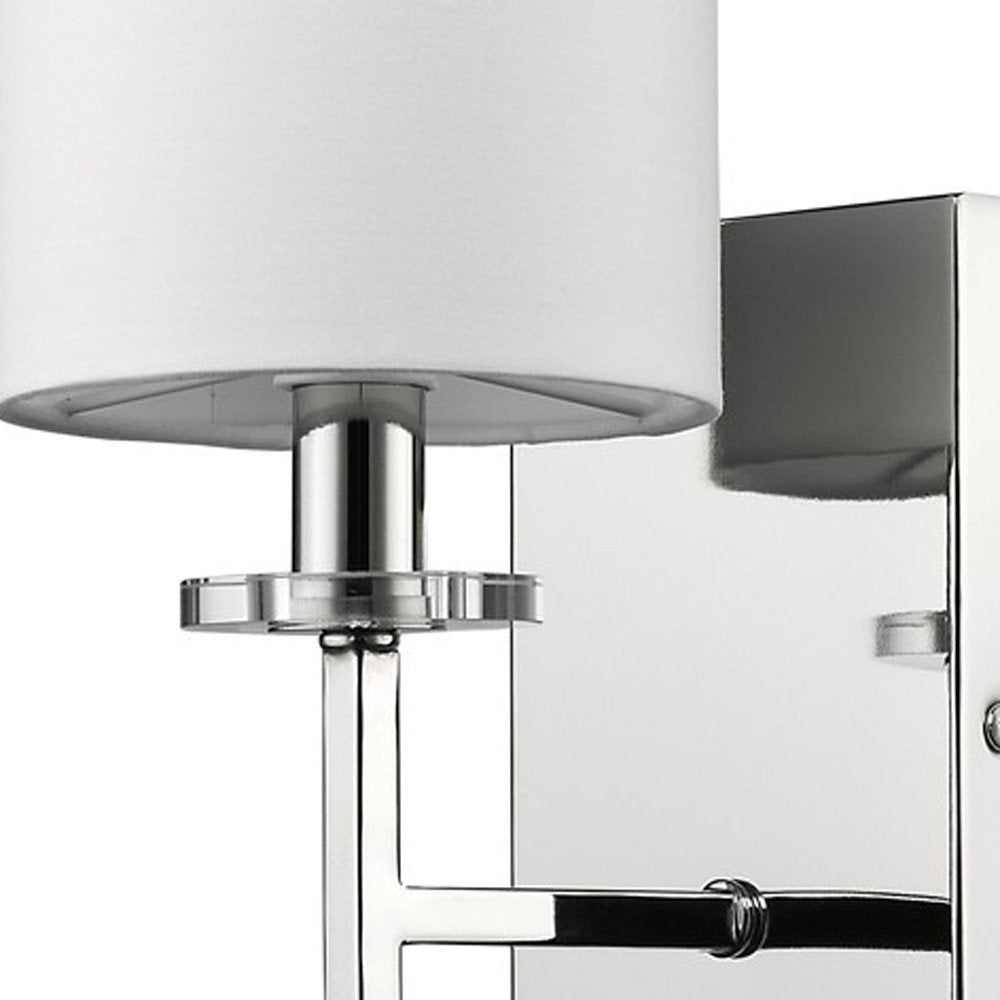 5" Silver And White Metal Flush Mounted Sconce HomeRoots