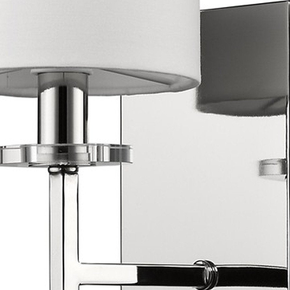 5" Silver And White Metal Flush Mounted Sconce HomeRoots