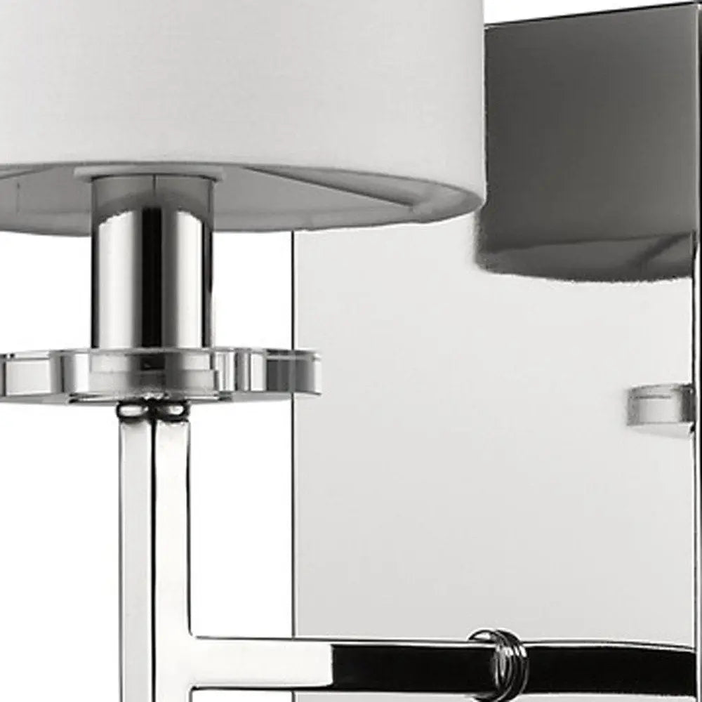 Minimalist Silver Wall Sconce with Fabric Shade HomeRoots