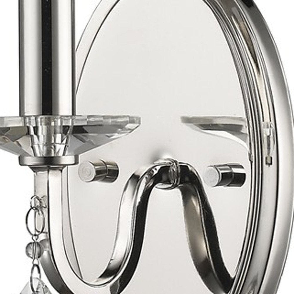 Silver Three Light Wall Sconce with White Fabric Shade HomeRoots