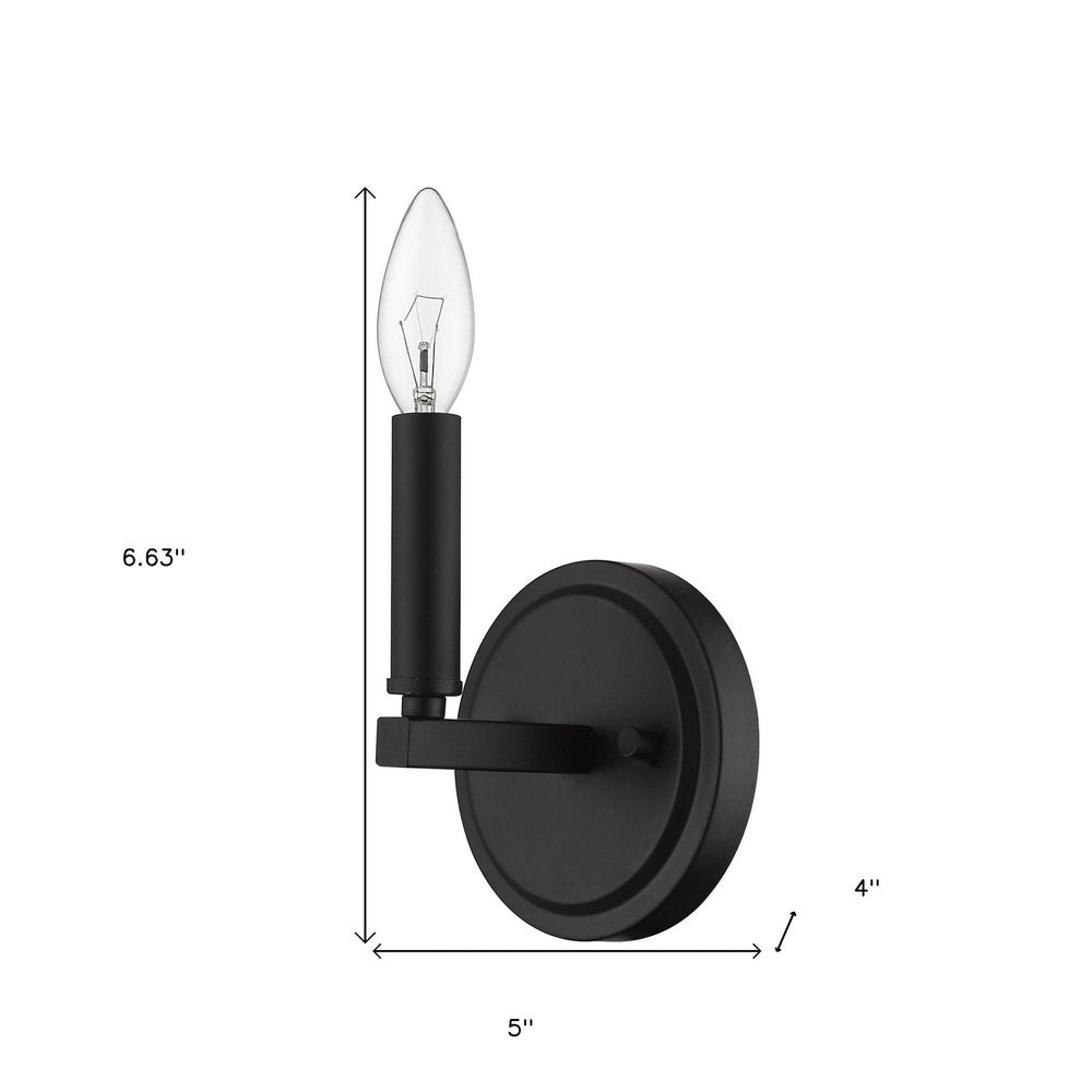 One Light Matte Black Wall Sconce HomeRoots