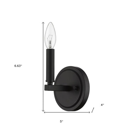 One Light Matte Black Wall Sconce HomeRoots