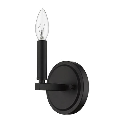 One Light Matte Black Wall Sconce HomeRoots