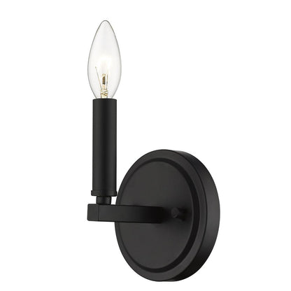 One Light Matte Black Wall Sconce HomeRoots