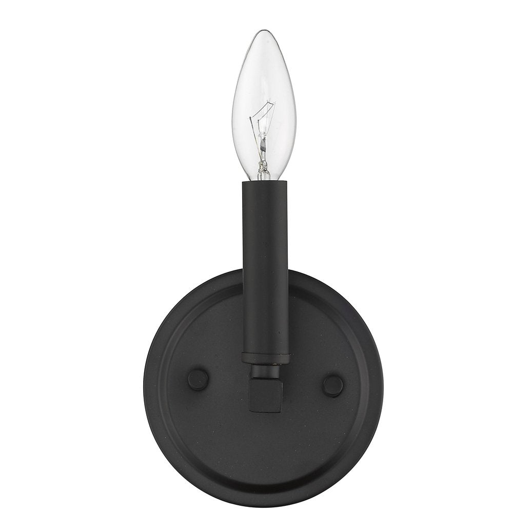 One Light Matte Black Wall Sconce HomeRoots