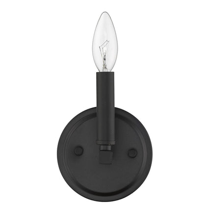 One Light Matte Black Wall Sconce HomeRoots