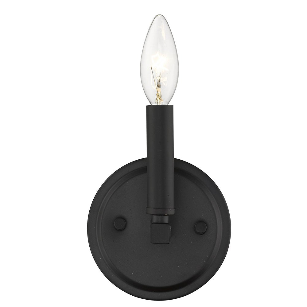 One Light Matte Black Wall Sconce HomeRoots