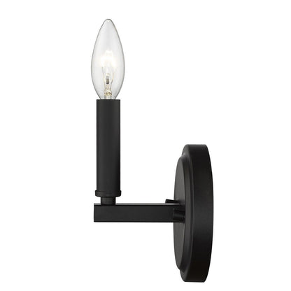 One Light Matte Black Wall Sconce HomeRoots