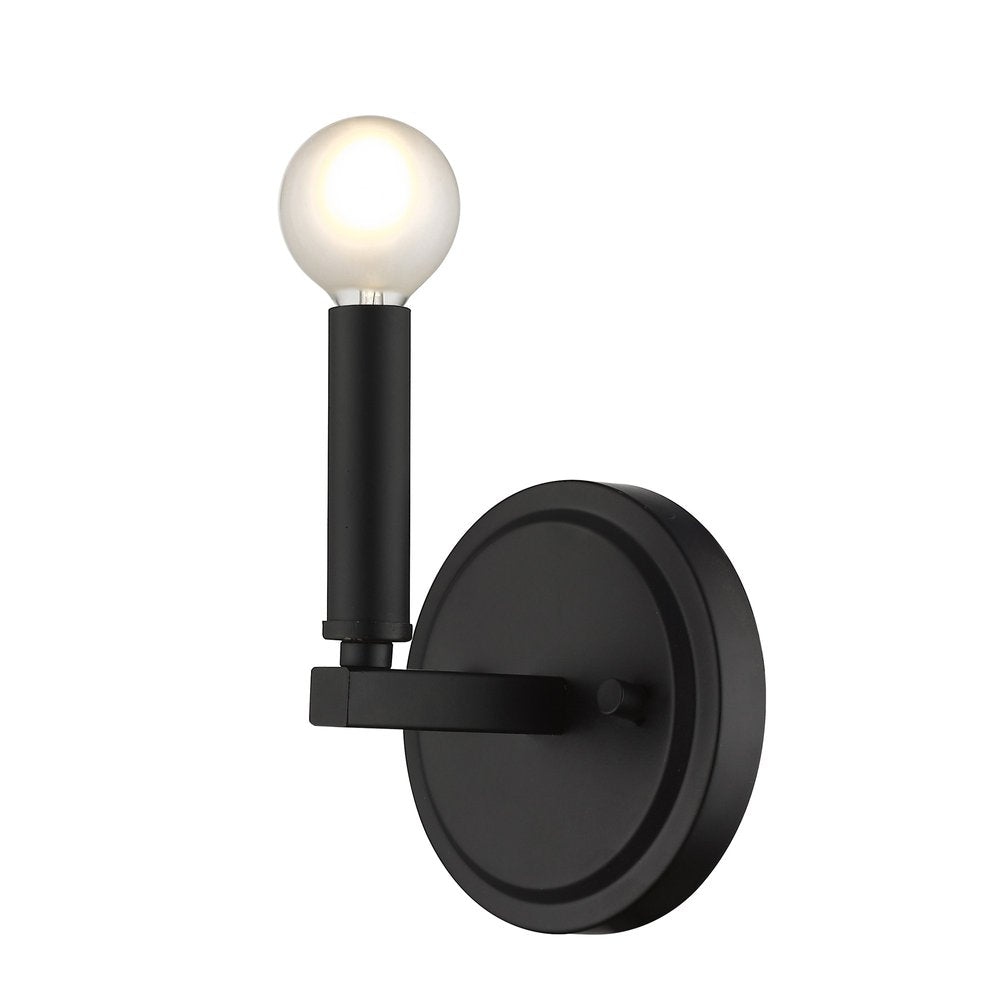 One Light Matte Black Wall Sconce HomeRoots