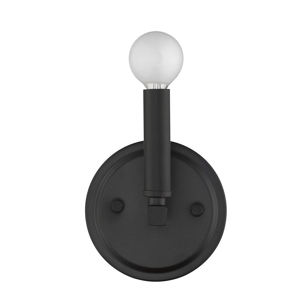 One Light Matte Black Wall Sconce HomeRoots