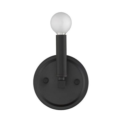 One Light Matte Black Wall Sconce HomeRoots