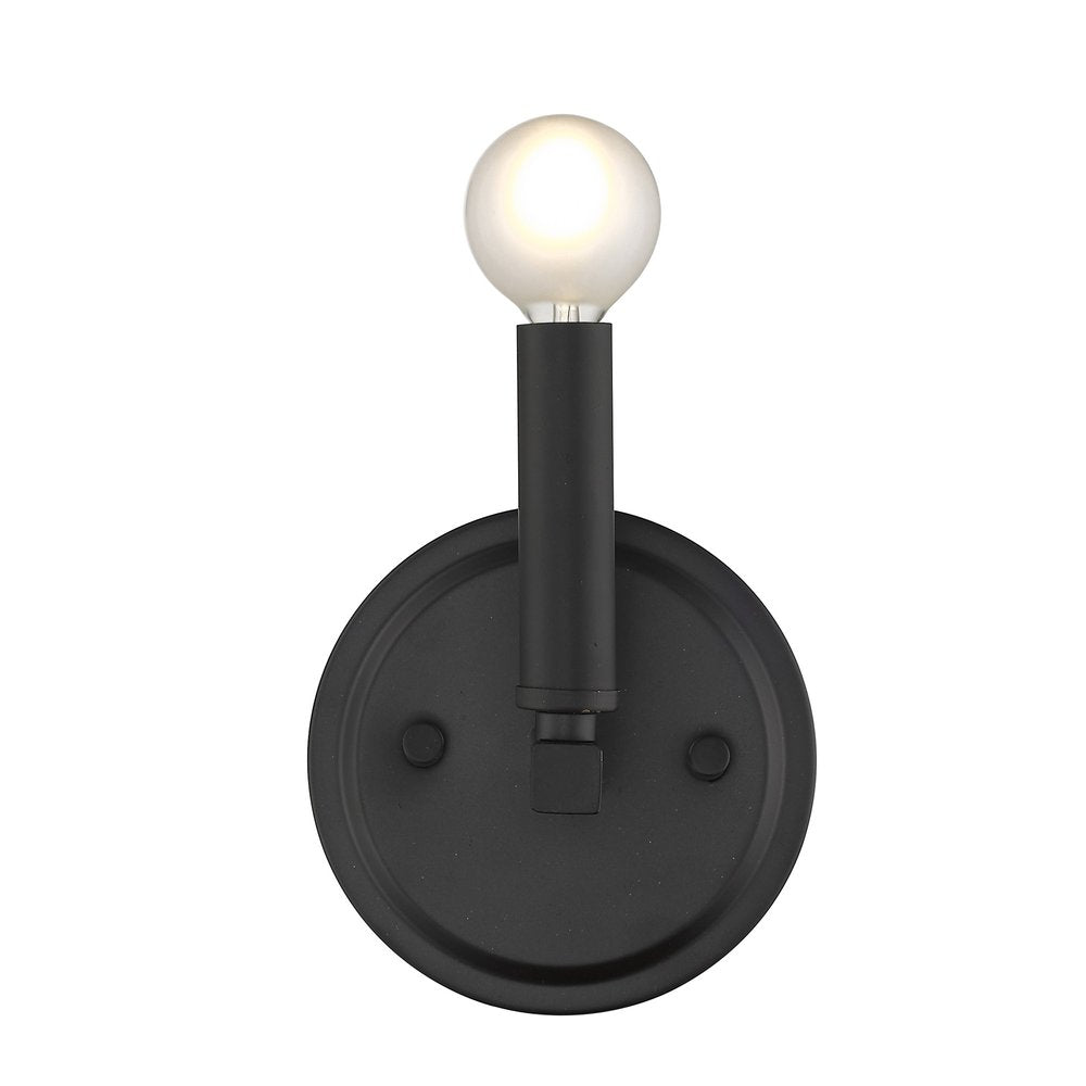 One Light Matte Black Wall Sconce HomeRoots