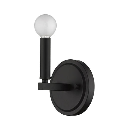 One Light Matte Black Wall Sconce HomeRoots