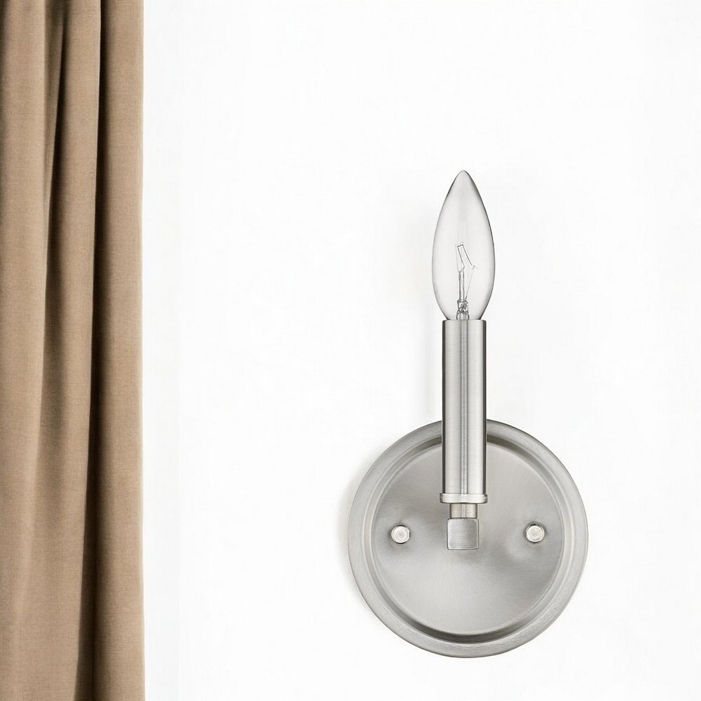 One Light Silver Wall Sconce HomeRoots