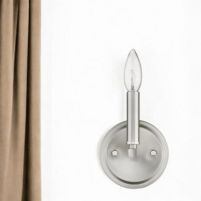 One Light Silver Wall Sconce HomeRoots