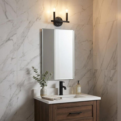 7" Black Metal Vanity Flush Mounted Sconce HomeRoots