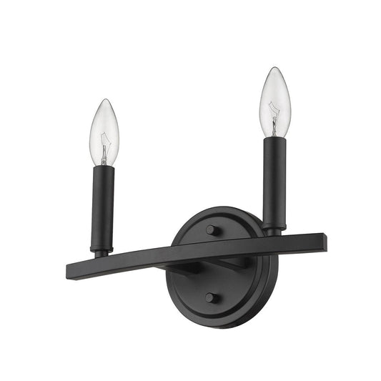 7" Black Metal Vanity Flush Mounted Sconce HomeRoots