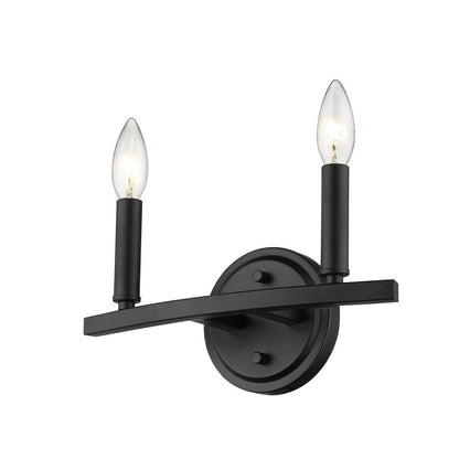 7" Black Metal Vanity Flush Mounted Sconce HomeRoots