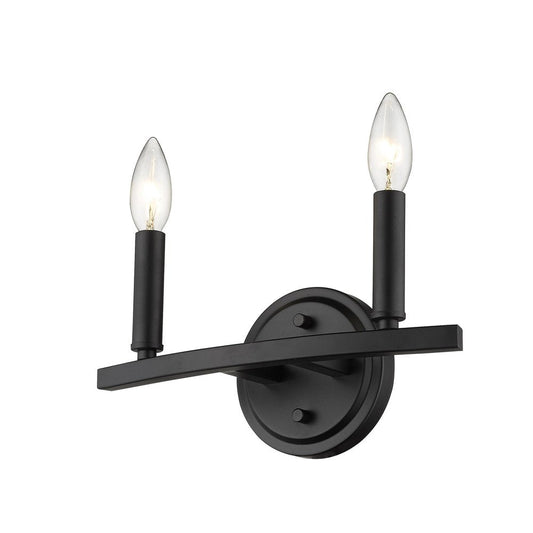 7" Black Metal Vanity Flush Mounted Sconce HomeRoots