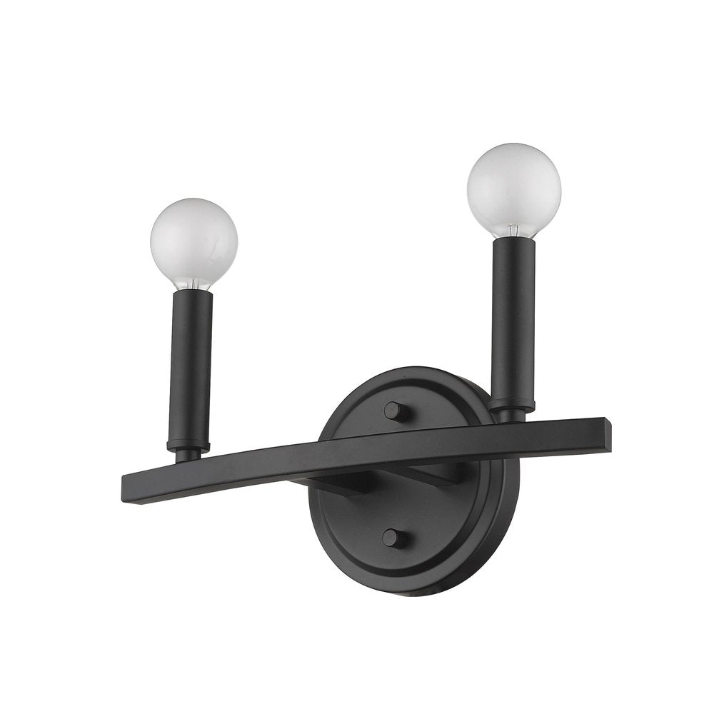 7" Black Metal Vanity Flush Mounted Sconce HomeRoots