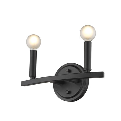 7" Black Metal Vanity Flush Mounted Sconce HomeRoots