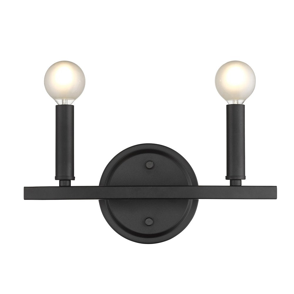 7" Black Metal Vanity Flush Mounted Sconce HomeRoots